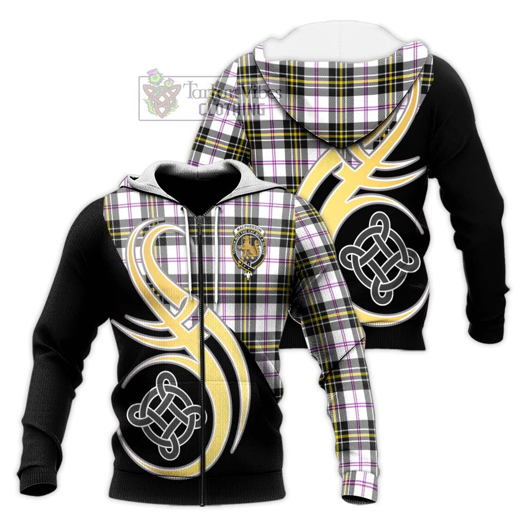 MacPherson Dress Modern Tartan Knitted Hoodie with Family Crest and Celtic Symbol Style Unisex Knitted Zip Hoodie - Tartan Vibes Clothing