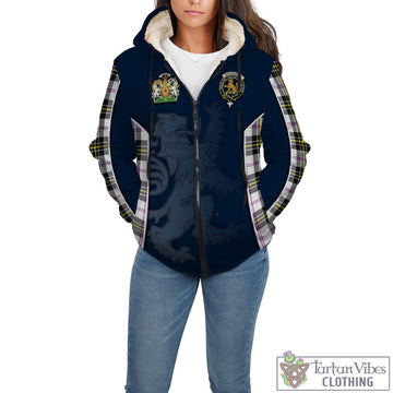 MacPherson Dress Modern Tartan Sherpa Hoodie with Family Crest and Lion Rampant Vibes Sport Style