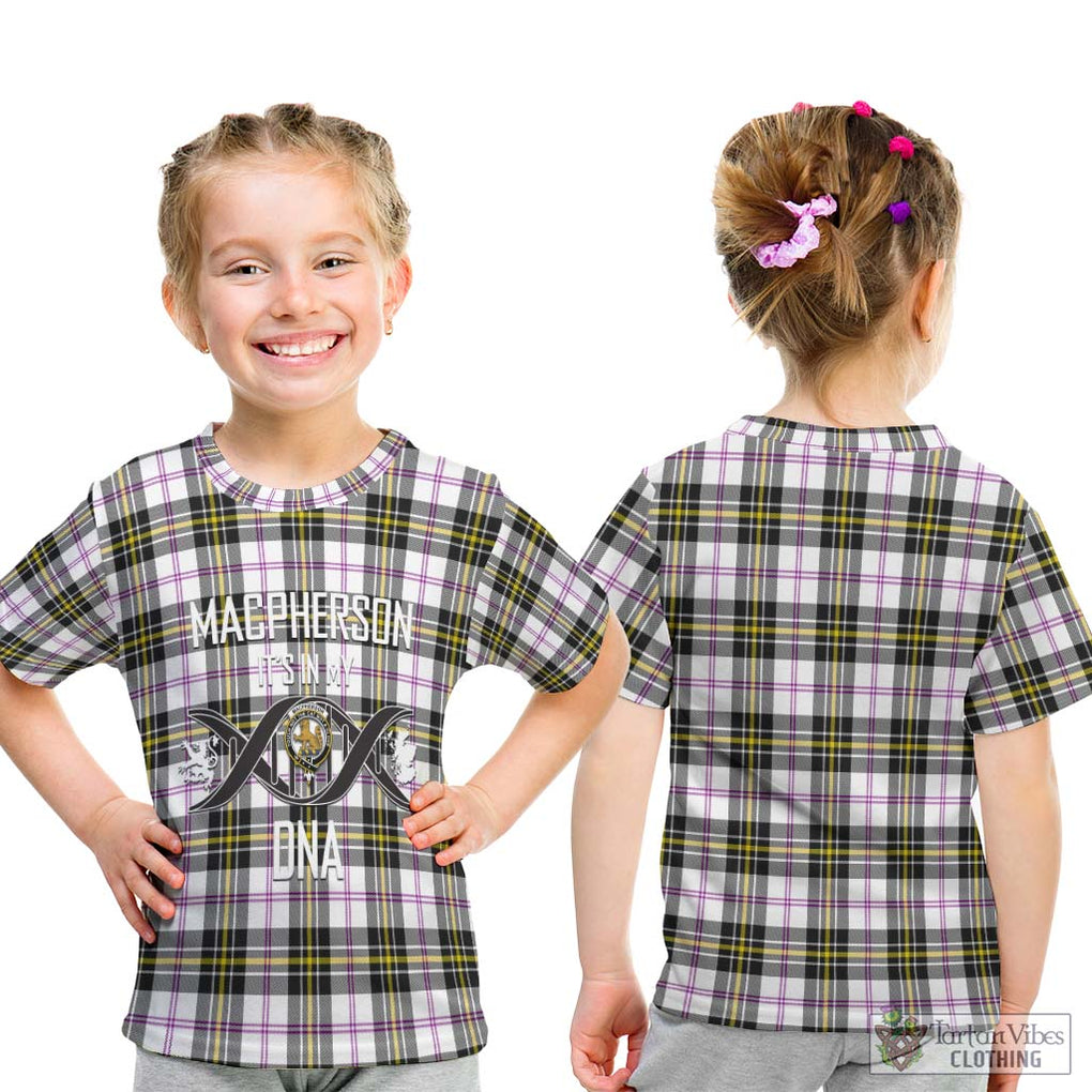 MacPherson Dress Modern Tartan Kid T-Shirt with Family Crest DNA In Me Style - Tartanvibesclothing Shop