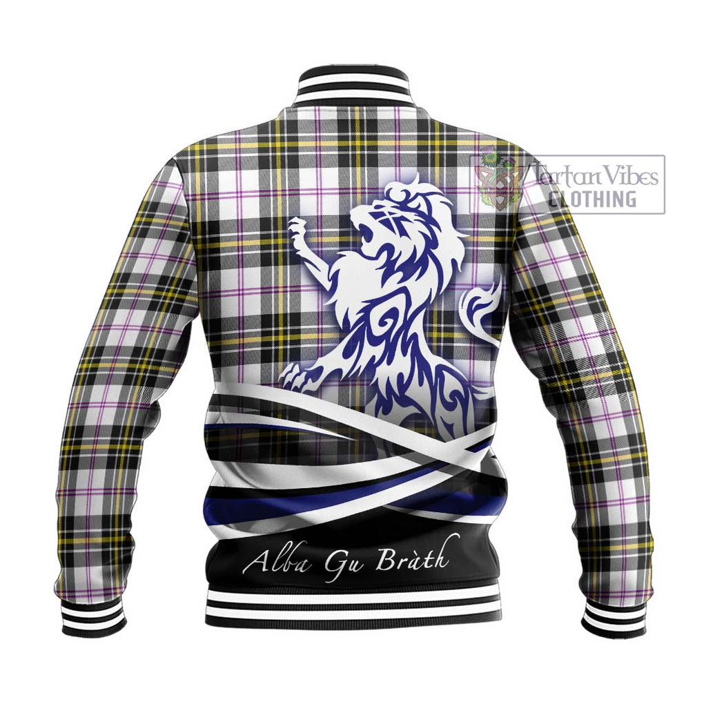 MacPherson Dress Modern Tartan Baseball Jacket with Alba Gu Brath Regal Lion Emblem - Tartanvibesclothing Shop