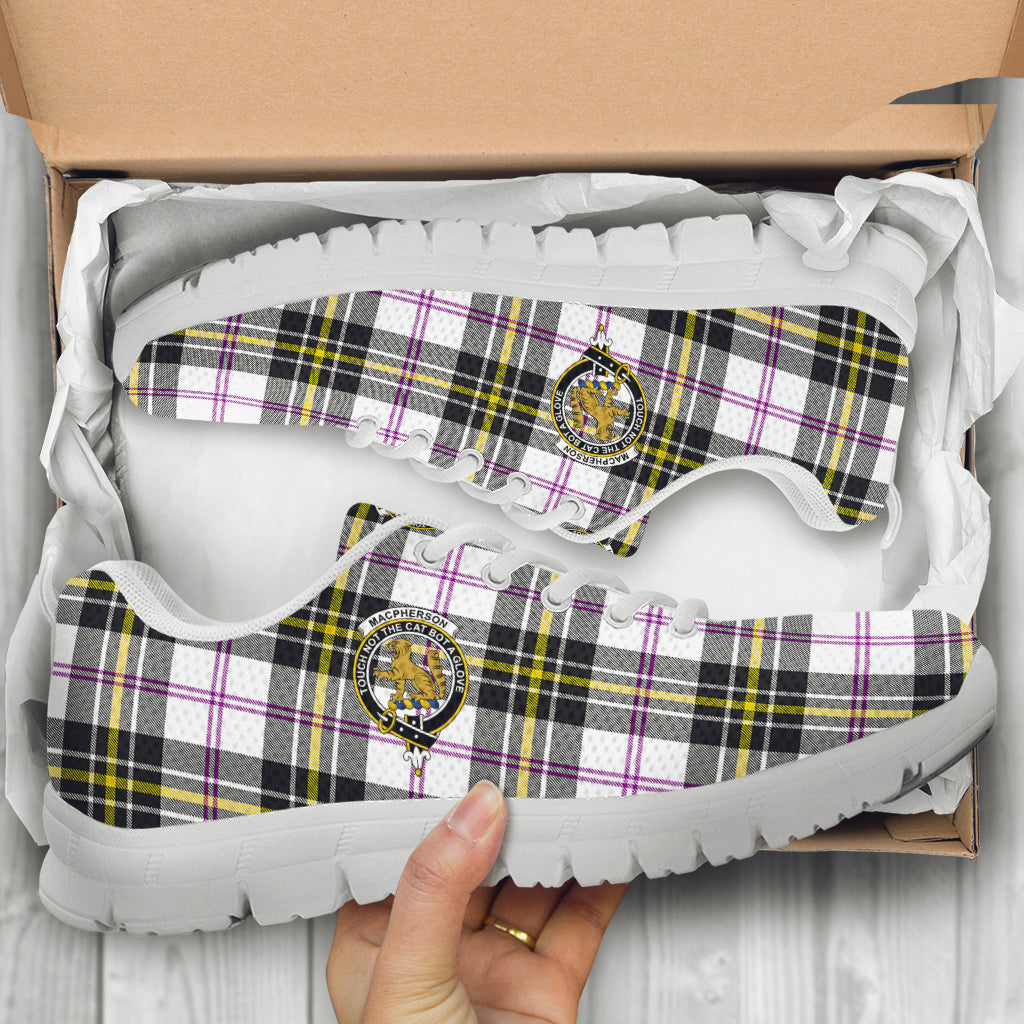 MacPherson Dress Modern Tartan Sneakers with Family Crest - Tartan Vibes Clothing