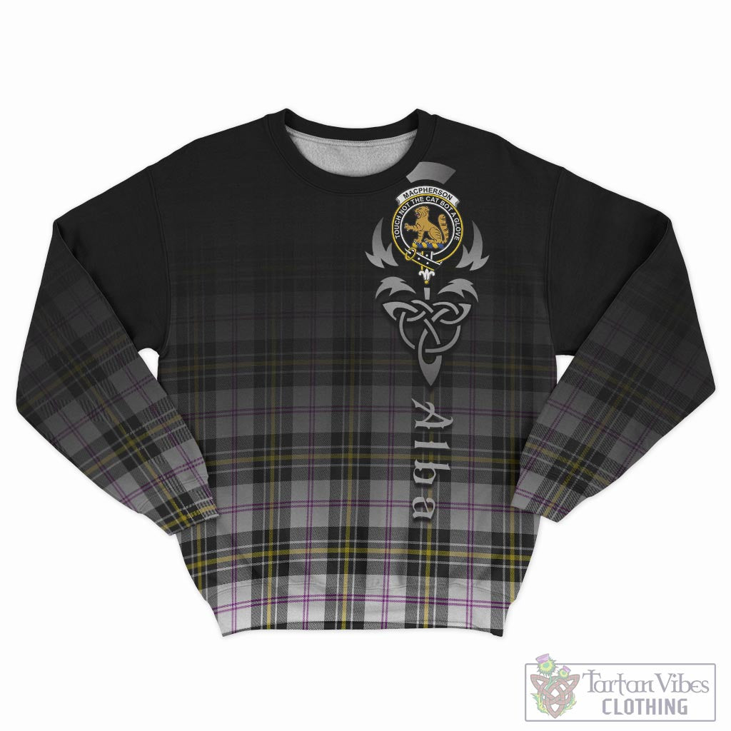 Tartan Vibes Clothing MacPherson Dress Modern Tartan Sweatshirt Featuring Alba Gu Brath Family Crest Celtic Inspired