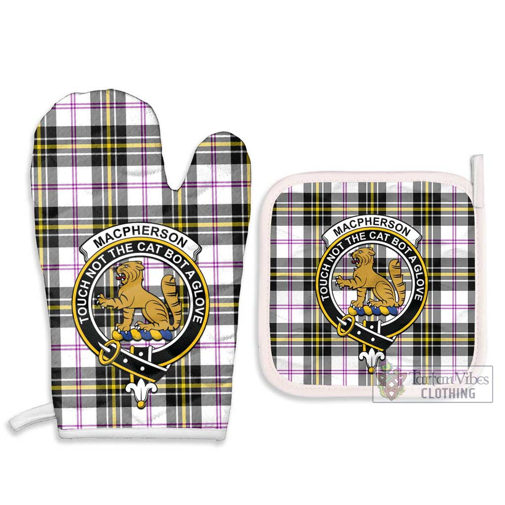 MacPherson Dress Modern Tartan Combo Oven Mitt & Pot-Holder with Family Crest Combo 1 Oven Mitt & 2 Pot-Holder White - Tartan Vibes Clothing