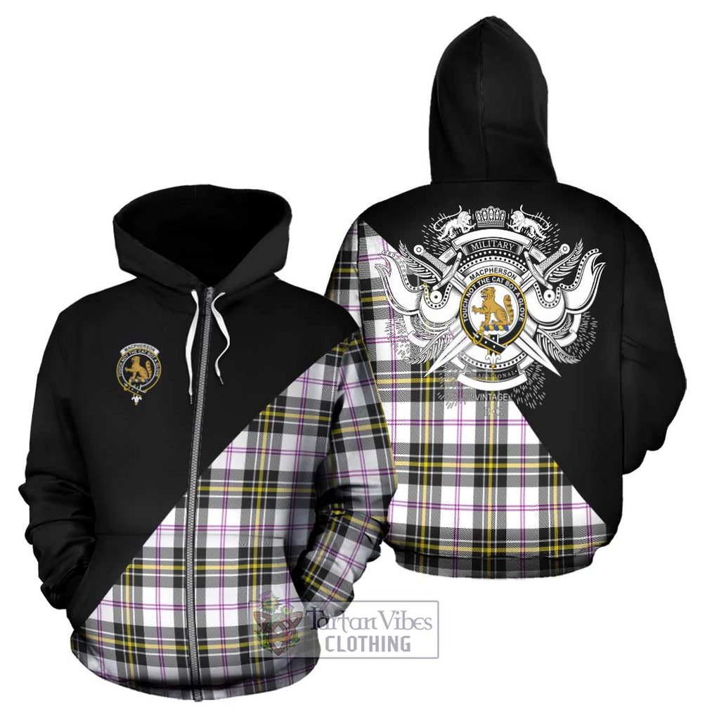 MacPherson Dress Modern Tartan Hoodie with Family Crest and Military Logo Style - Tartanvibesclothing Shop