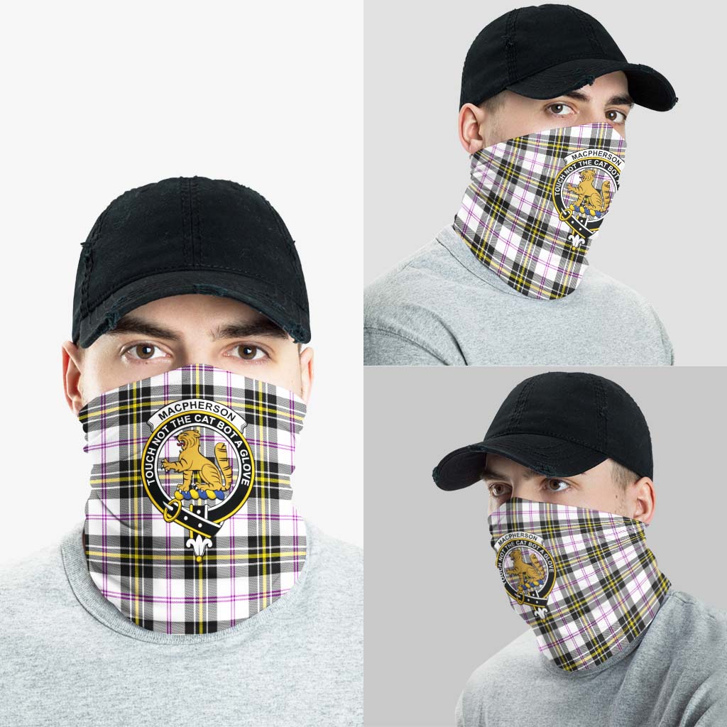 MacPherson Dress Modern Tartan Neck Gaiters, Tartan Bandanas, Tartan Head Band with Family Crest