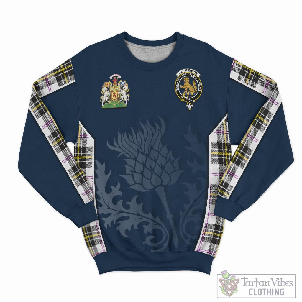 Tartan Vibes Clothing MacPherson Dress Modern Tartan Sweatshirt with Family Crest and Scottish Thistle Vibes Sport Style