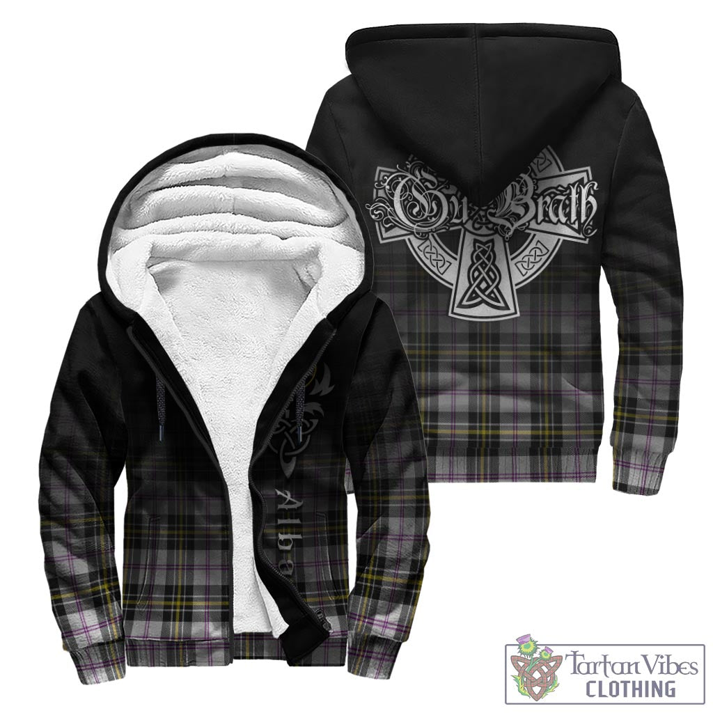 Tartan Vibes Clothing MacPherson Dress Modern Tartan Sherpa Hoodie Featuring Alba Gu Brath Family Crest Celtic Inspired