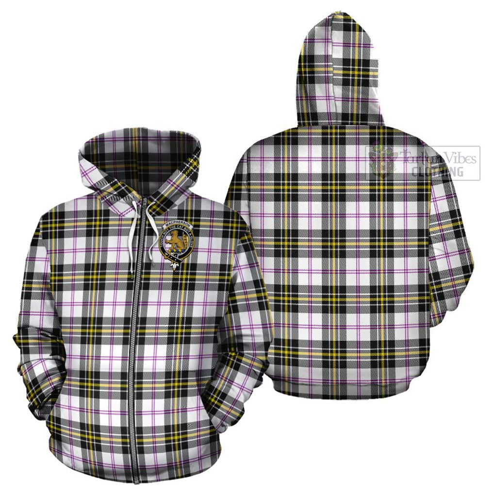 MacPherson Dress Modern Tartan Cotton Hoodie with Family Crest Zip Hoodie - Tartan Vibes Clothing