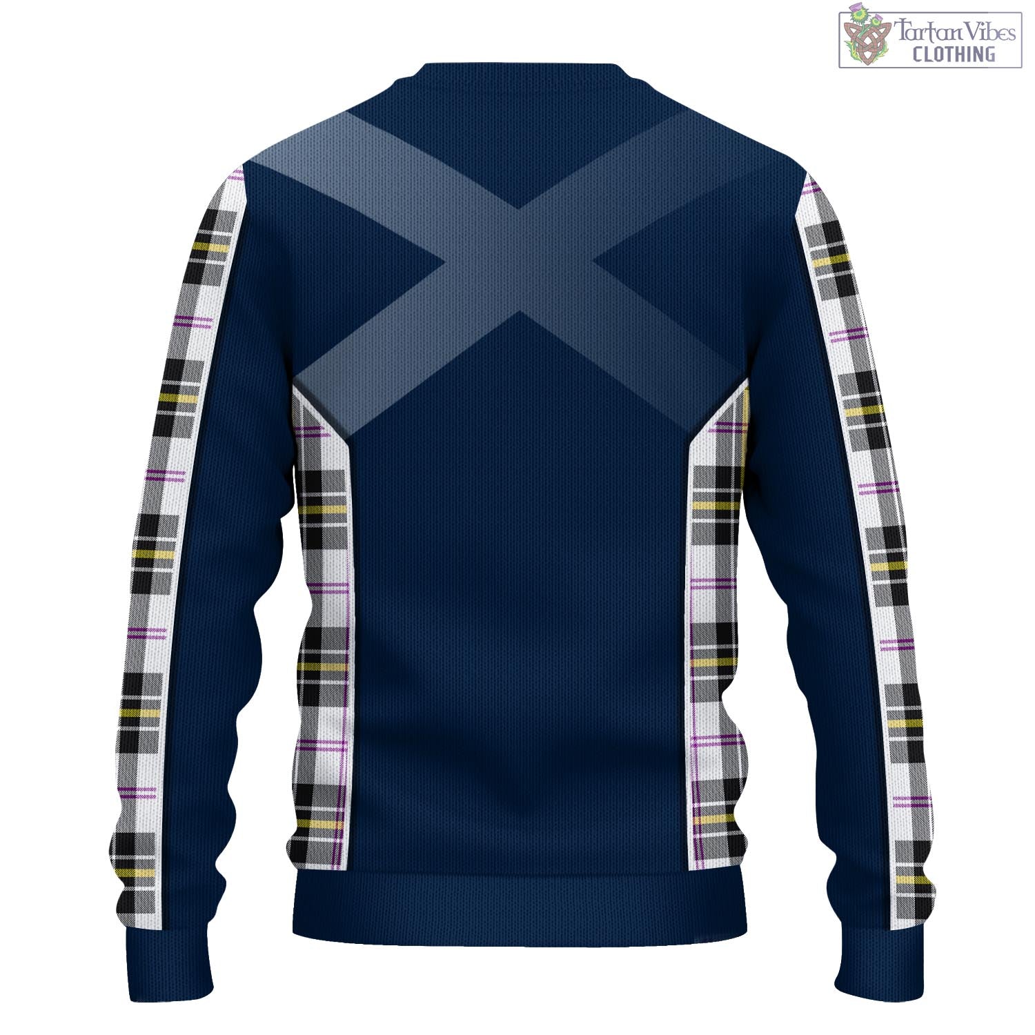 Tartan Vibes Clothing MacPherson Dress Modern Tartan Knitted Sweatshirt with Family Crest and Scottish Thistle Vibes Sport Style