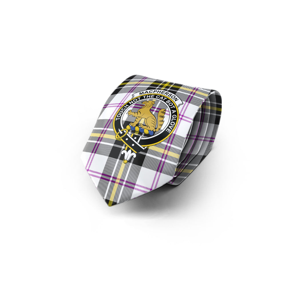 MacPherson Dress Modern Tartan Classic Necktie with Family Crest - Tartan Vibes Clothing