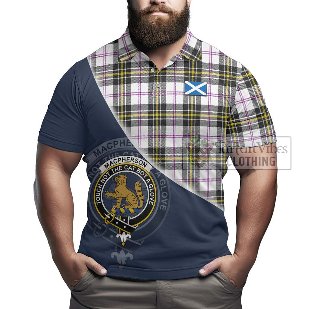 MacPherson Dress Modern Tartan Polo Shirt with Personalised National Flag and Family Crest Half Style - Tartanvibesclothing Shop