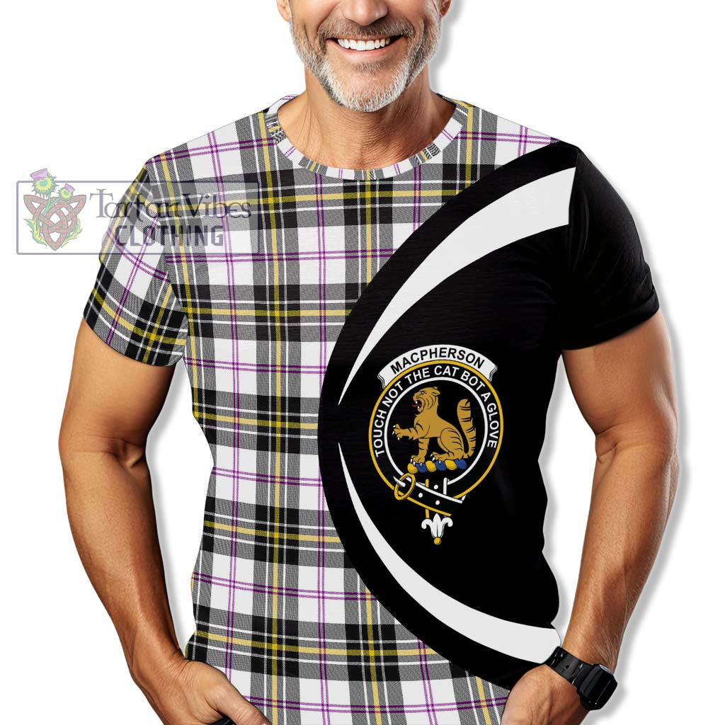 Tartan Vibes Clothing MacPherson Dress Modern Tartan T-Shirt with Family Crest Circle Style