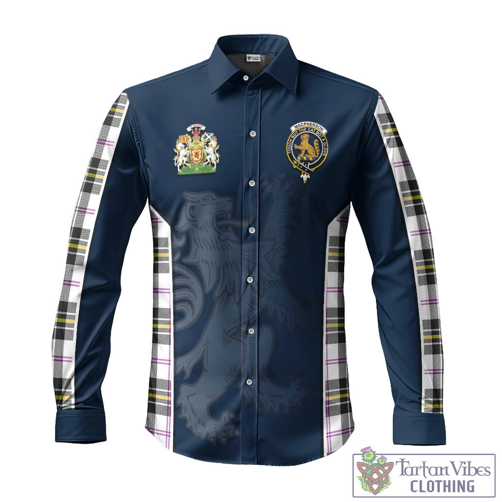 Tartan Vibes Clothing MacPherson Dress Modern Tartan Long Sleeve Button Up Shirt with Family Crest and Lion Rampant Vibes Sport Style