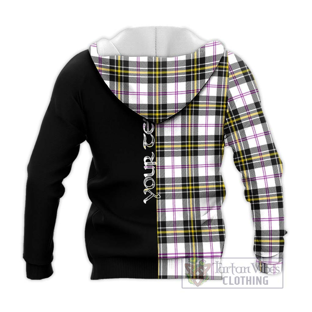 MacPherson Dress Modern Tartan Knitted Hoodie with Family Crest and Half Of Me Style - Tartanvibesclothing Shop