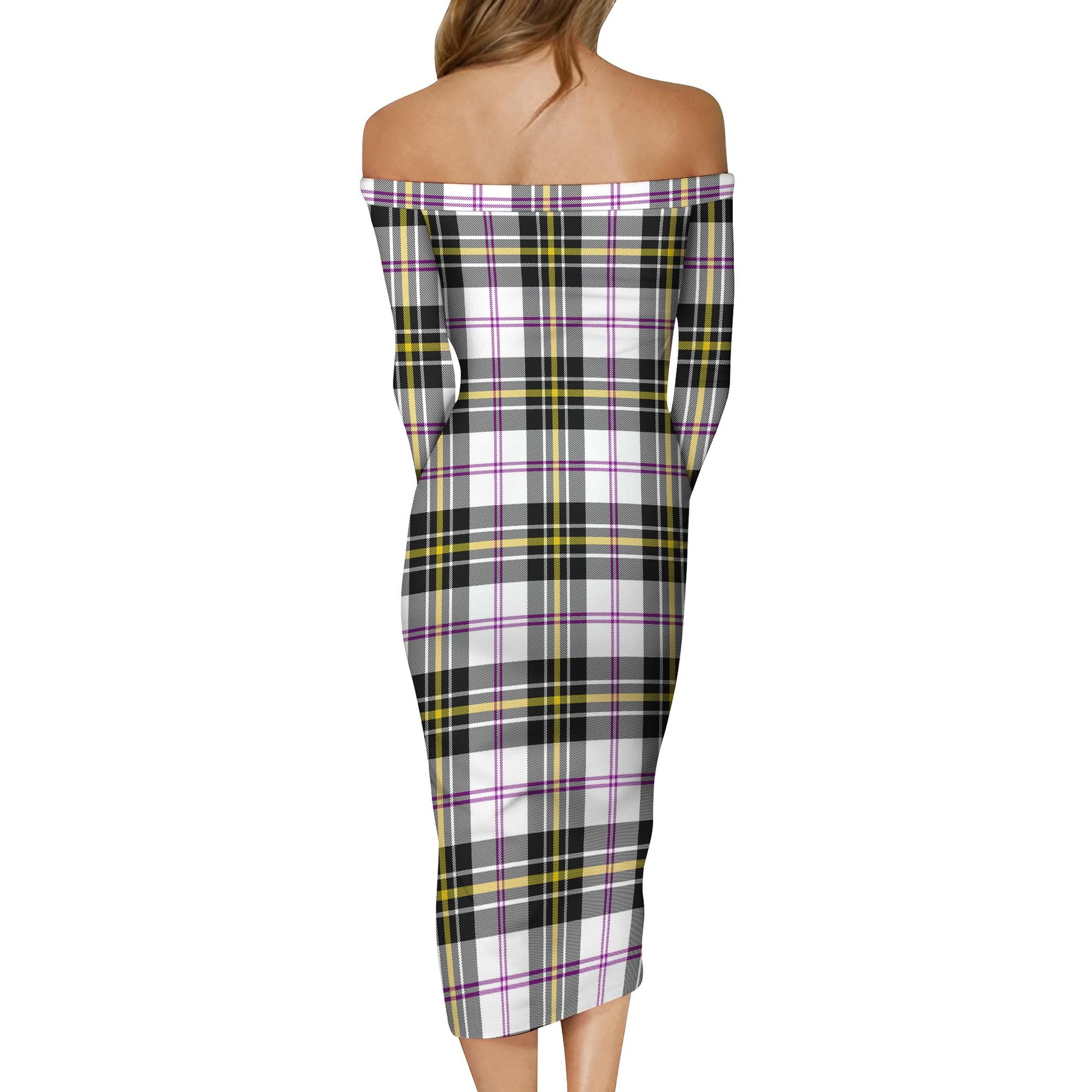 MacPherson Dress Modern Tartan Off Shoulder Lady Dress - Tartanvibesclothing