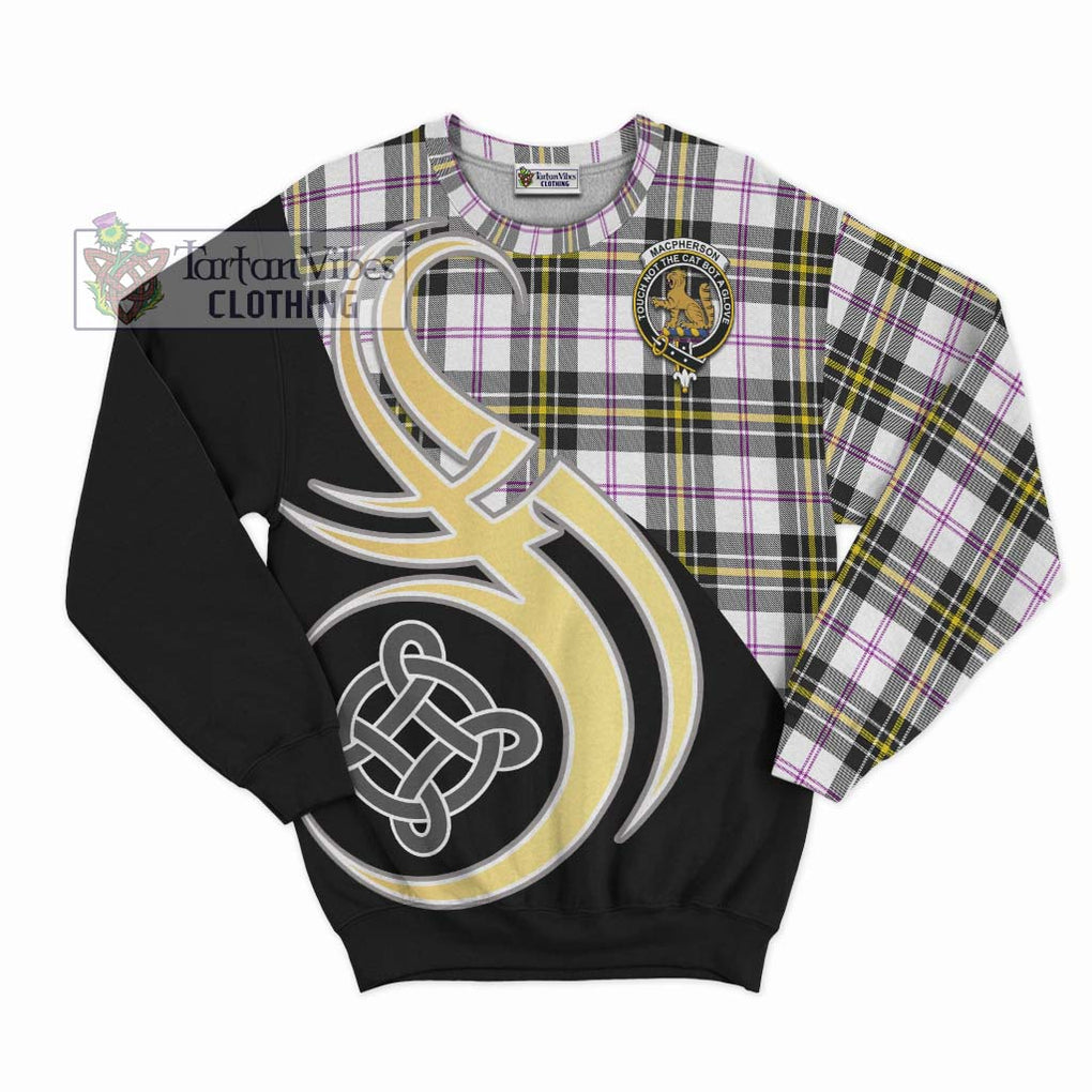 MacPherson Dress Modern Tartan Sweatshirt with Family Crest and Celtic Symbol Style - Tartan Vibes Clothing