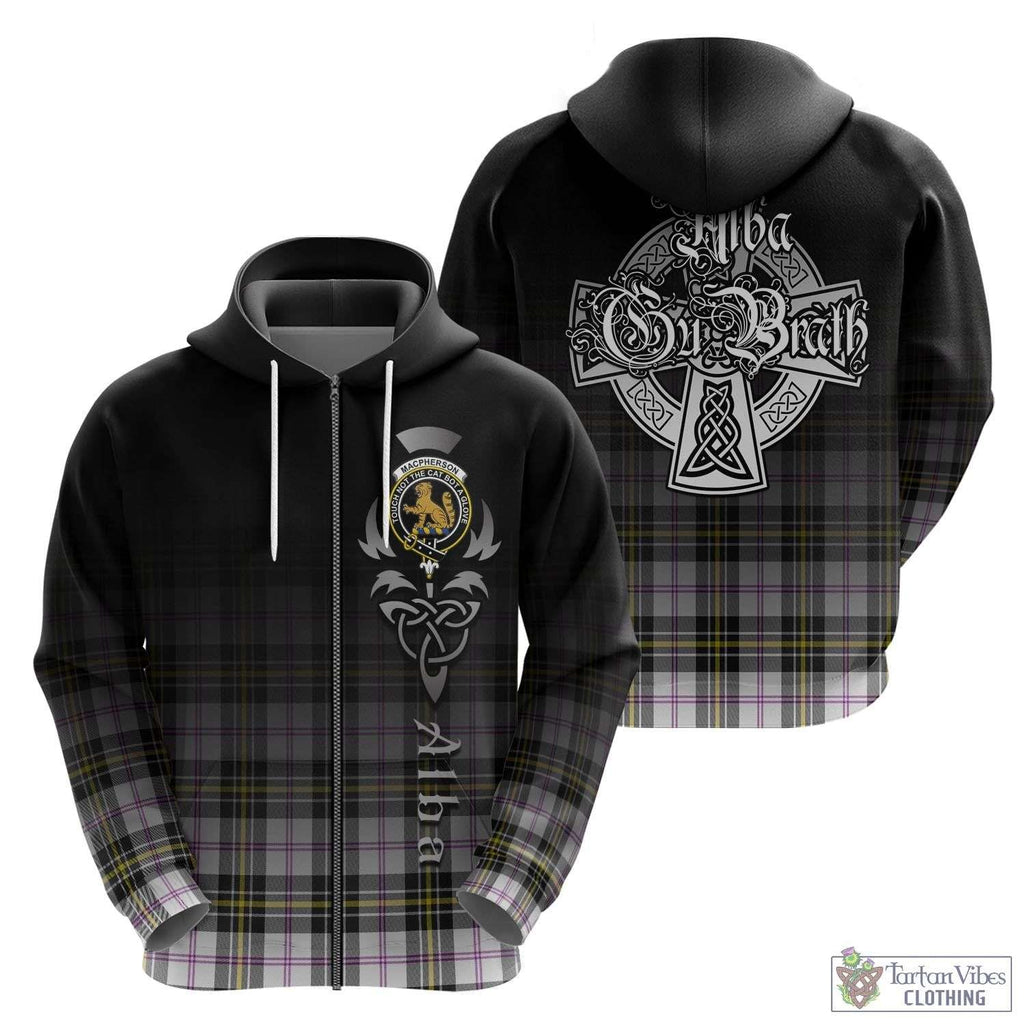 Tartan Vibes Clothing MacPherson Dress Modern Tartan Hoodie Featuring Alba Gu Brath Family Crest Celtic Inspired