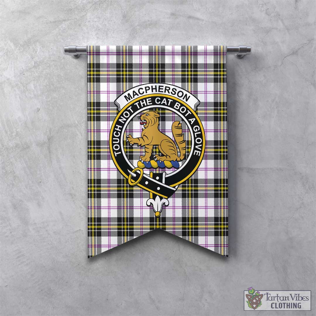 Tartan Vibes Clothing MacPherson Dress Modern Tartan Gonfalon, Tartan Banner with Family Crest