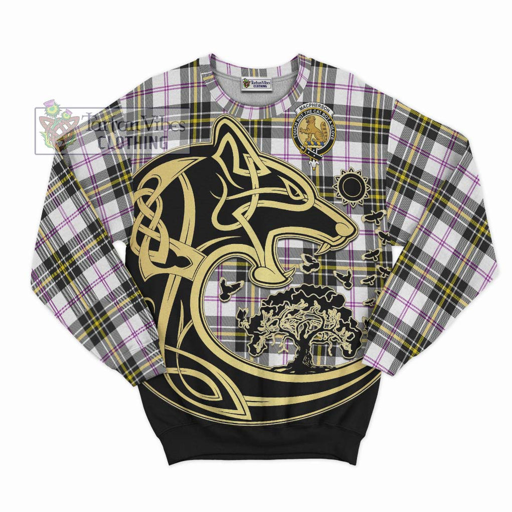 MacPherson Dress Modern Tartan Sweatshirt with Family Crest Celtic Wolf Style - Tartan Vibes Clothing