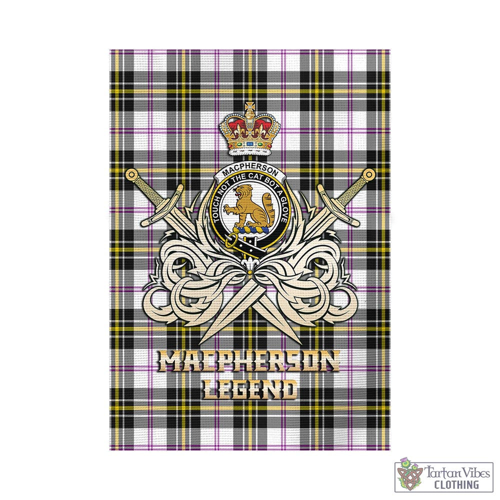 Tartan Vibes Clothing MacPherson Dress Modern Tartan Flag with Clan Crest and the Golden Sword of Courageous Legacy