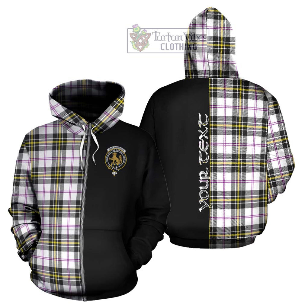 MacPherson Dress Modern Tartan Hoodie with Family Crest and Half Of Me Style - Tartanvibesclothing Shop