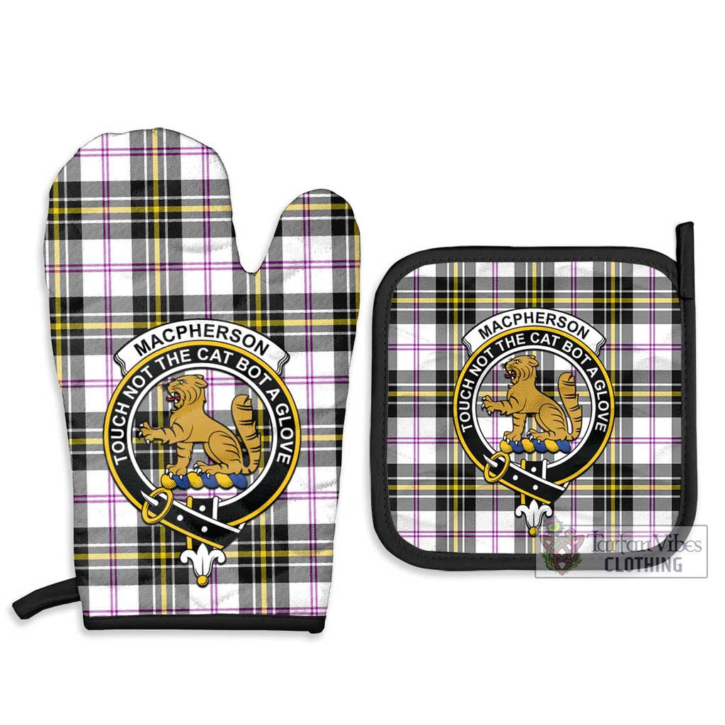 MacPherson Dress Modern Tartan Combo Oven Mitt & Pot-Holder with Family Crest Combo 1 Oven Mitt & 2 Pot-Holder Black - Tartan Vibes Clothing