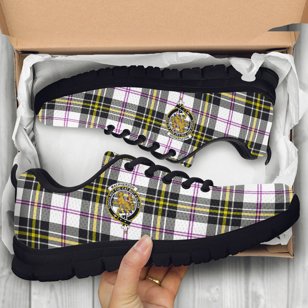 MacPherson Dress Modern Tartan Sneakers with Family Crest - Tartan Vibes Clothing