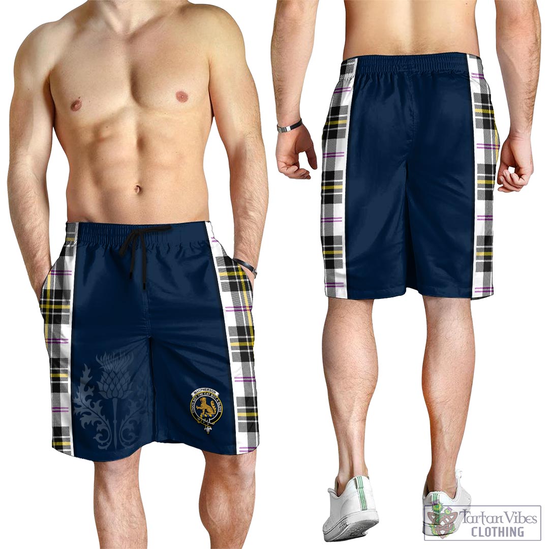 Tartan Vibes Clothing MacPherson Dress Modern Tartan Men's Shorts with Family Crest and Scottish Thistle Vibes Sport Style