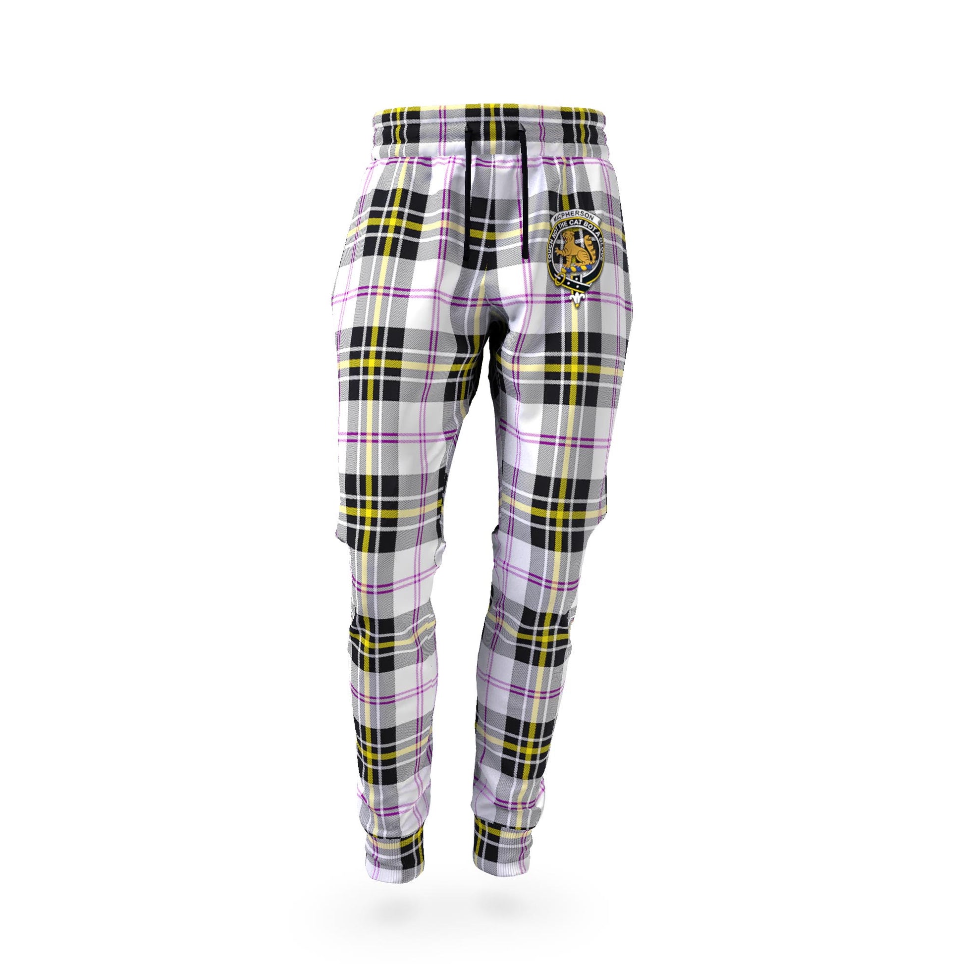 MacPherson Dress Modern Tartan Joggers Pants with Family Crest - Tartan Vibes Clothing