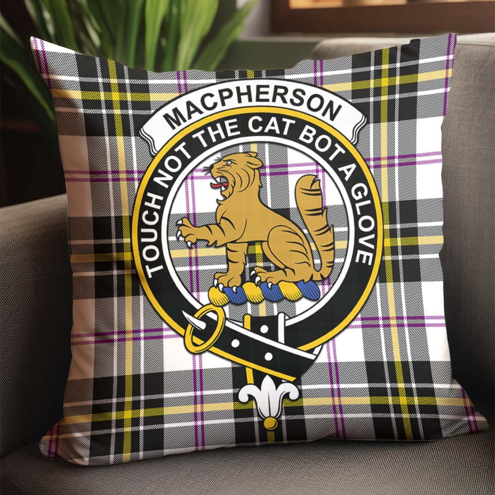 MacPherson Dress Modern Tartan Pillow Cover with Family Crest - Tartanvibesclothing