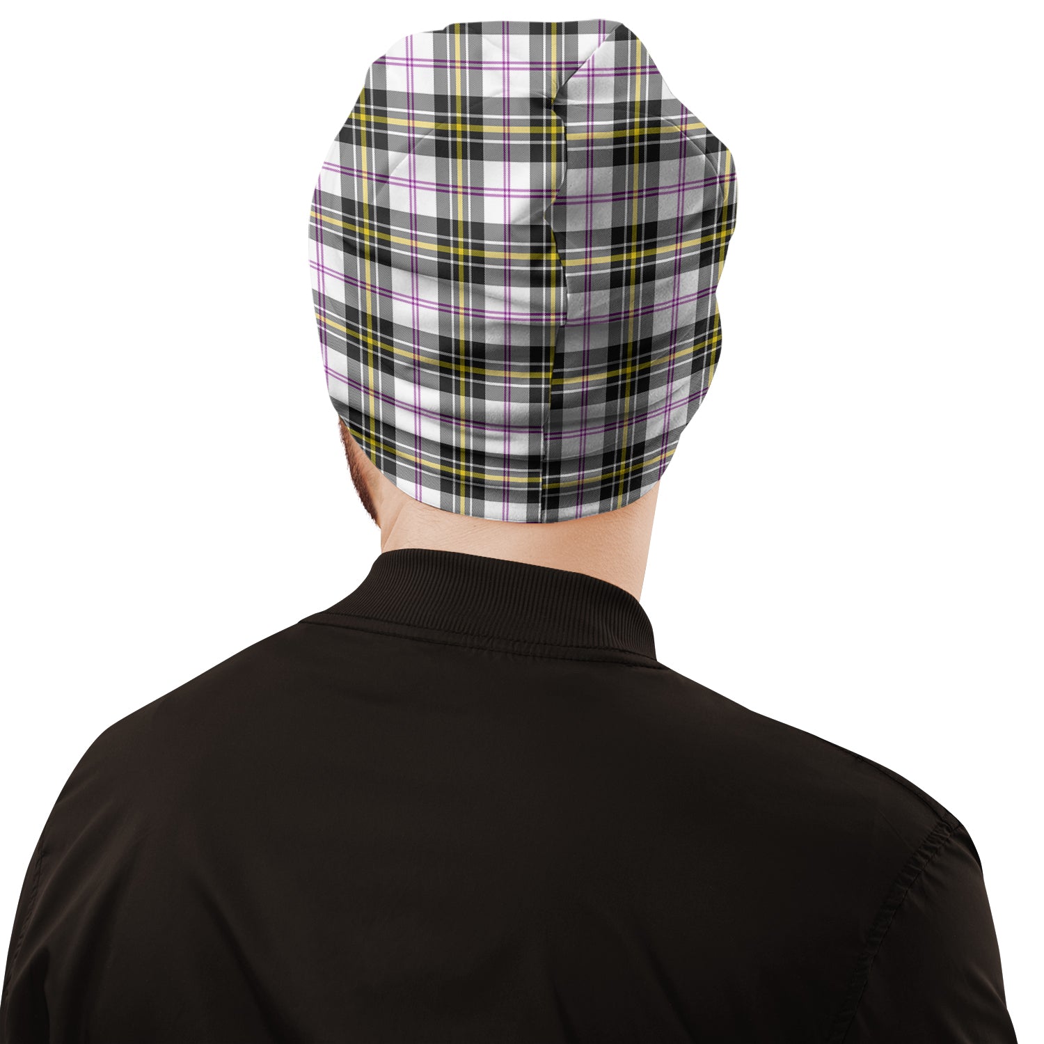 MacPherson Dress Modern Tartan Beanies Hat with Family Crest - Tartan Vibes Clothing