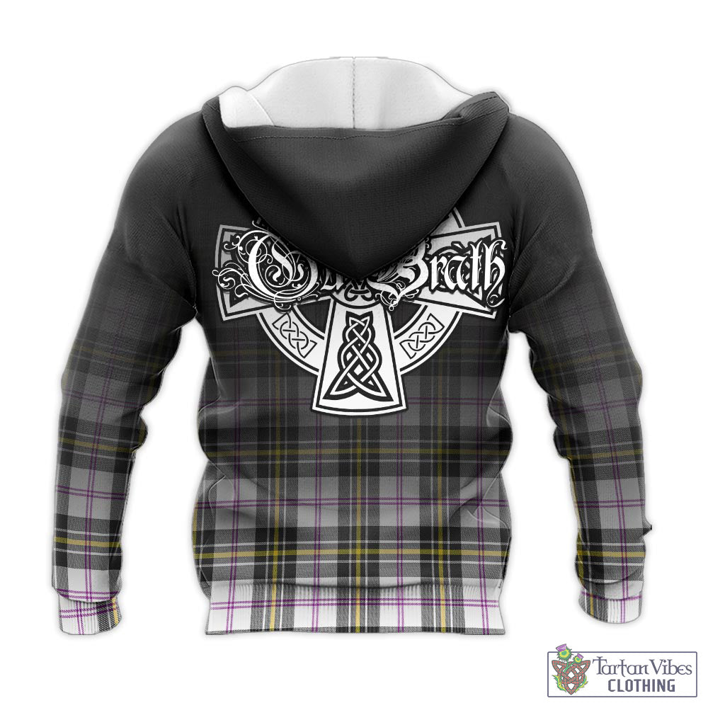 Tartan Vibes Clothing MacPherson Dress Modern Tartan Knitted Hoodie Featuring Alba Gu Brath Family Crest Celtic Inspired