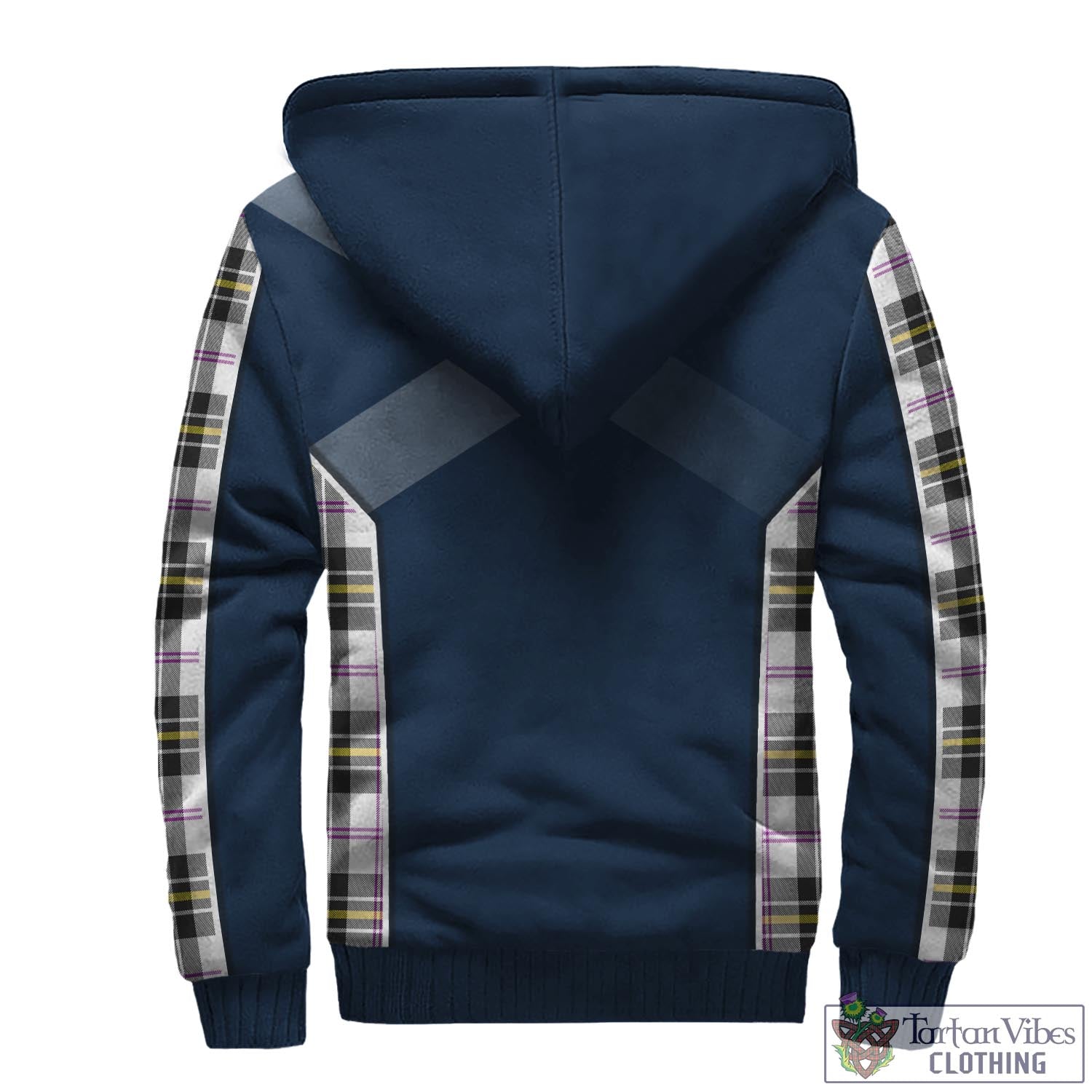 Tartan Vibes Clothing MacPherson Dress Modern Tartan Sherpa Hoodie with Family Crest and Scottish Thistle Vibes Sport Style