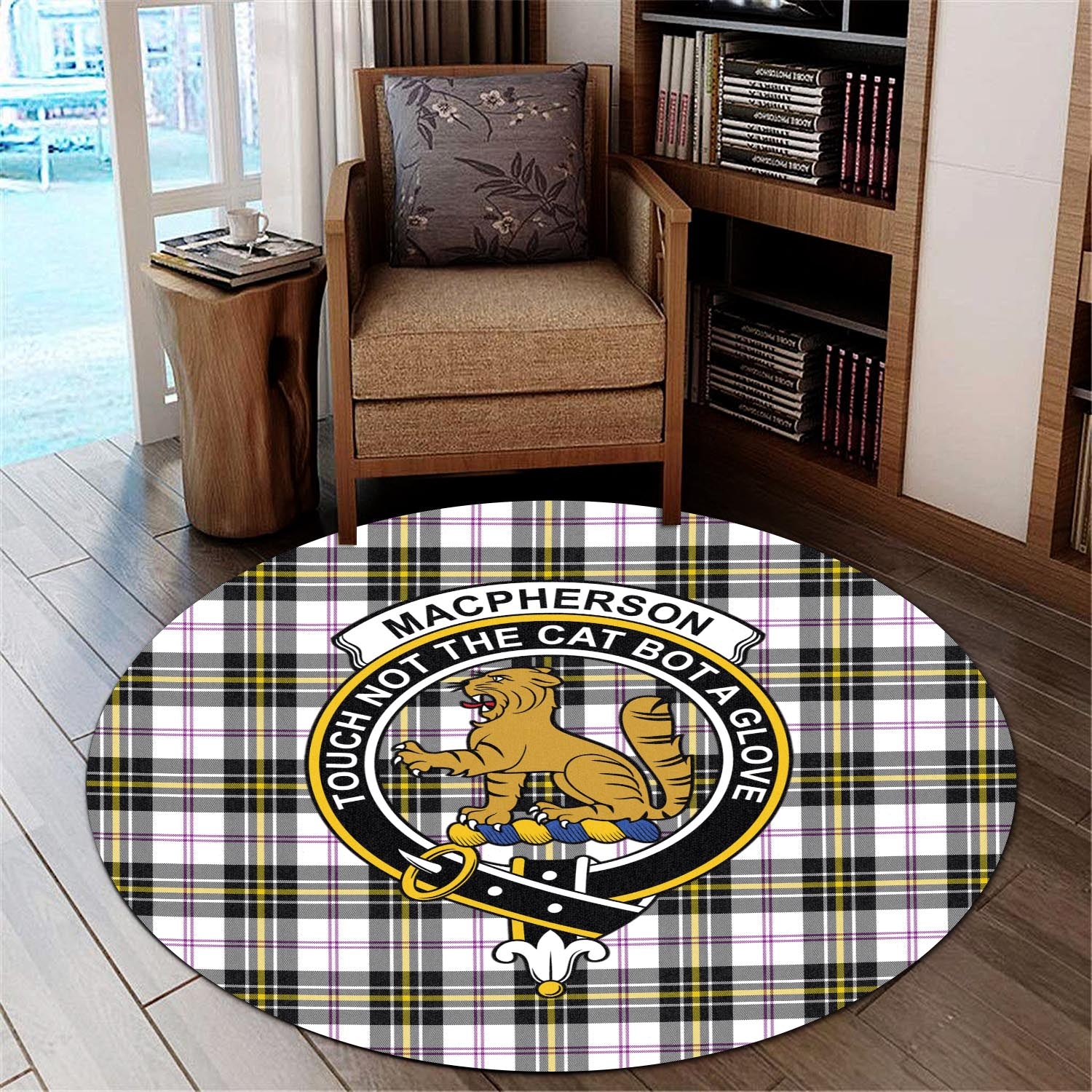 macpherson-dress-modern-tartan-round-rug-with-family-crest