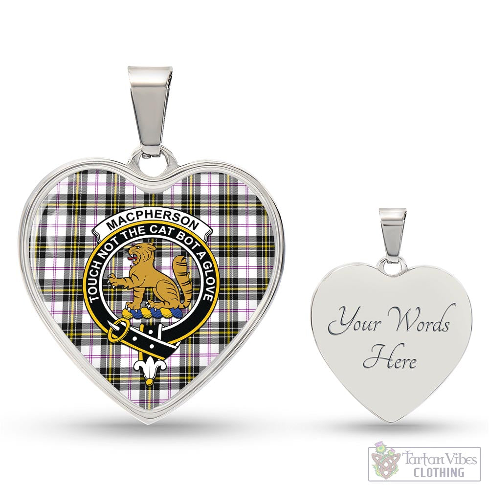 Tartan Vibes Clothing MacPherson Dress Modern Tartan Heart Necklace with Family Crest