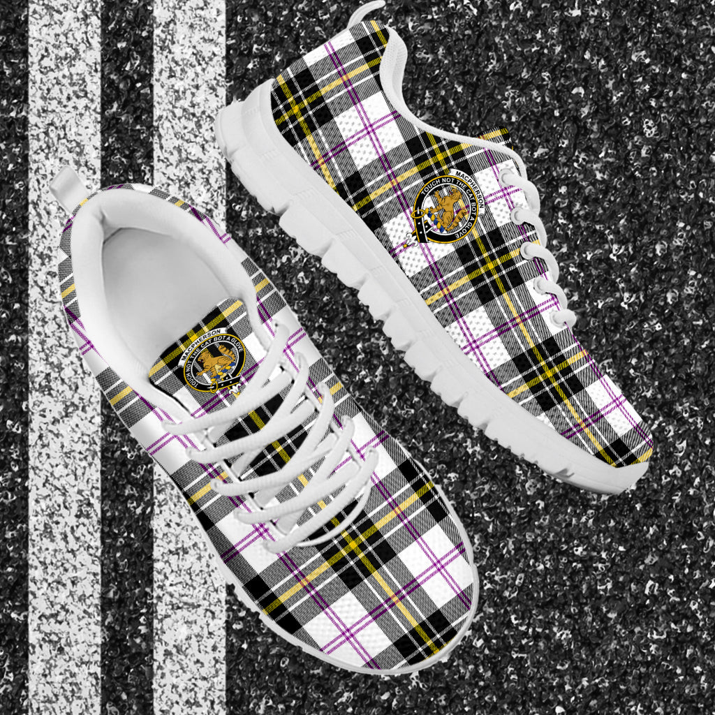 MacPherson Dress Modern Tartan Sneakers with Family Crest - Tartan Vibes Clothing