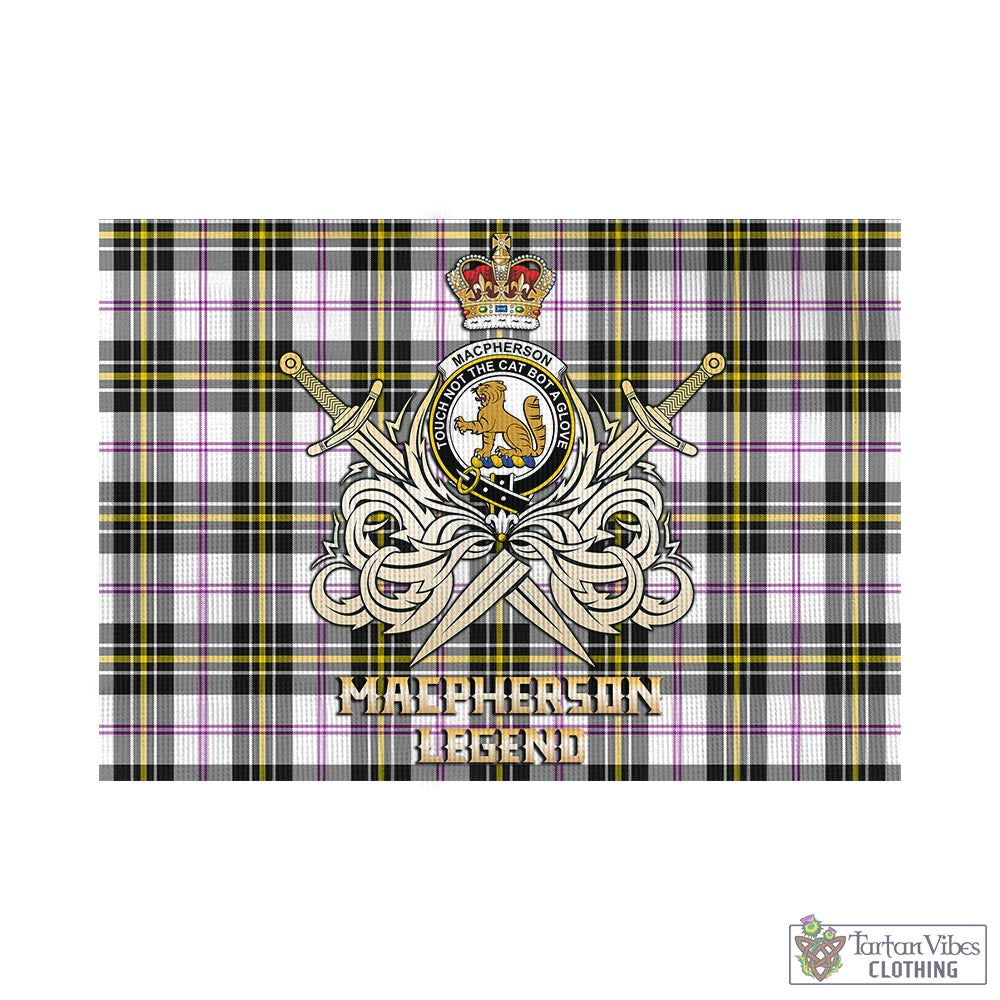 Tartan Vibes Clothing MacPherson Dress Modern Tartan Flag with Clan Crest and the Golden Sword of Courageous Legacy