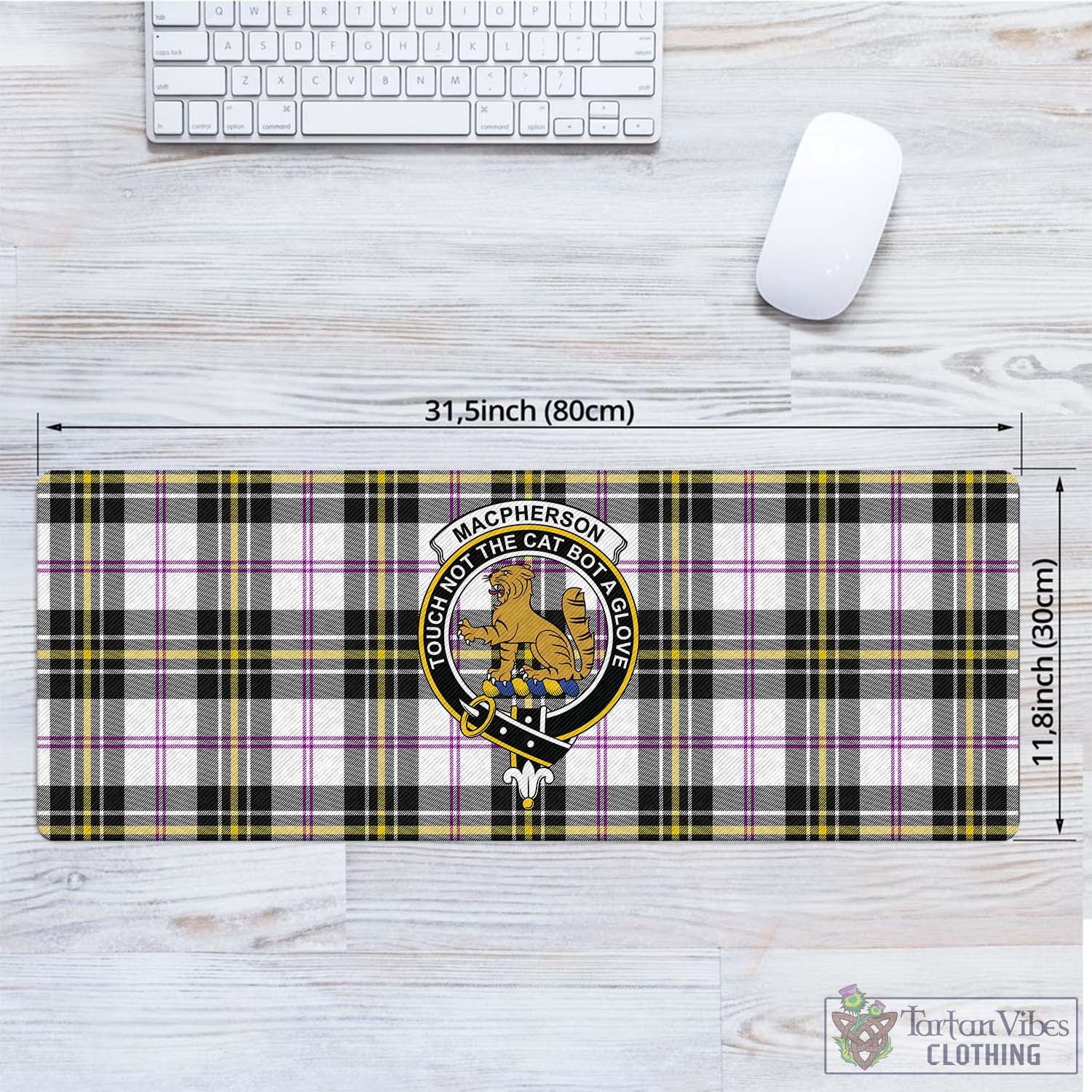 Tartan Vibes Clothing MacPherson Dress Modern Tartan Mouse Pad with Family Crest