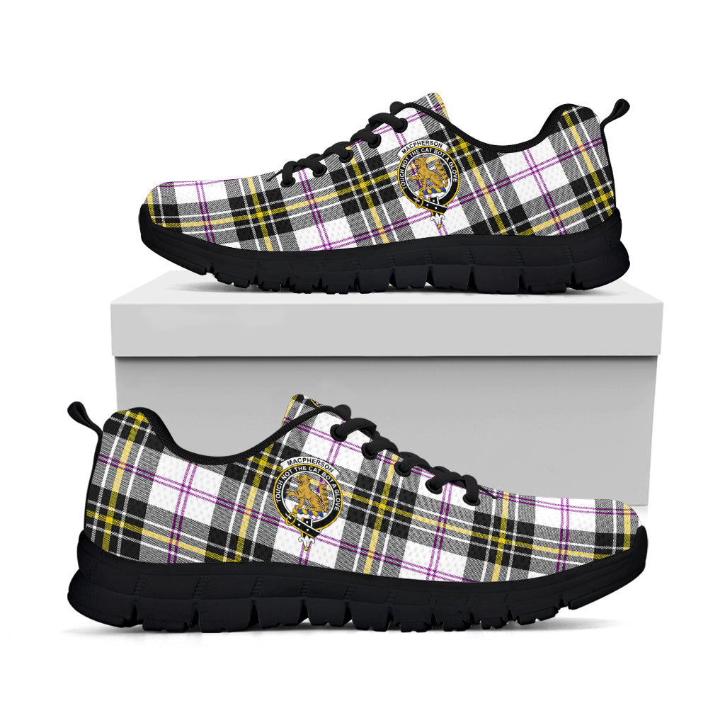 MacPherson Dress Modern Tartan Sneakers with Family Crest - Tartan Vibes Clothing