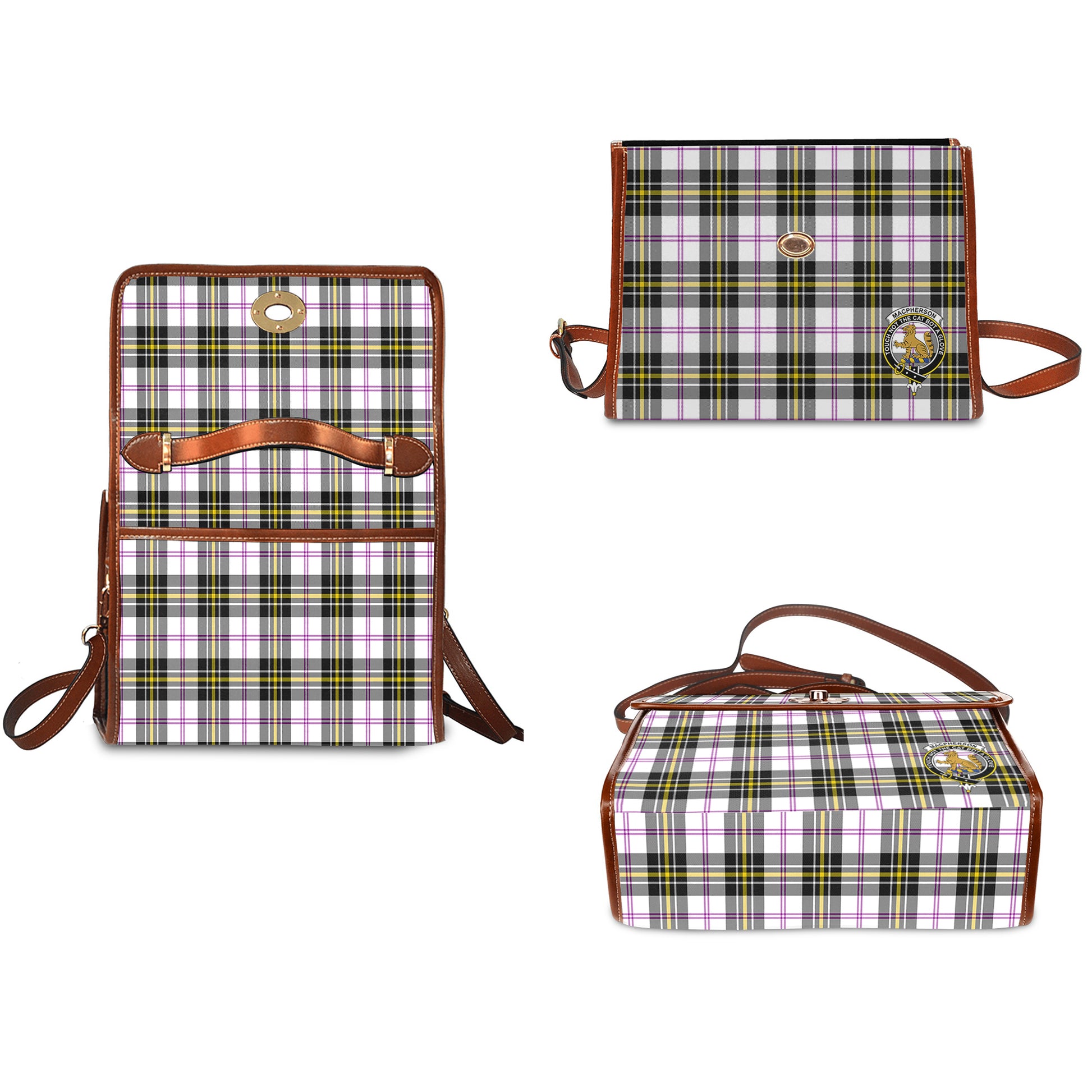 macpherson-dress-modern-tartan-leather-strap-waterproof-canvas-bag-with-family-crest