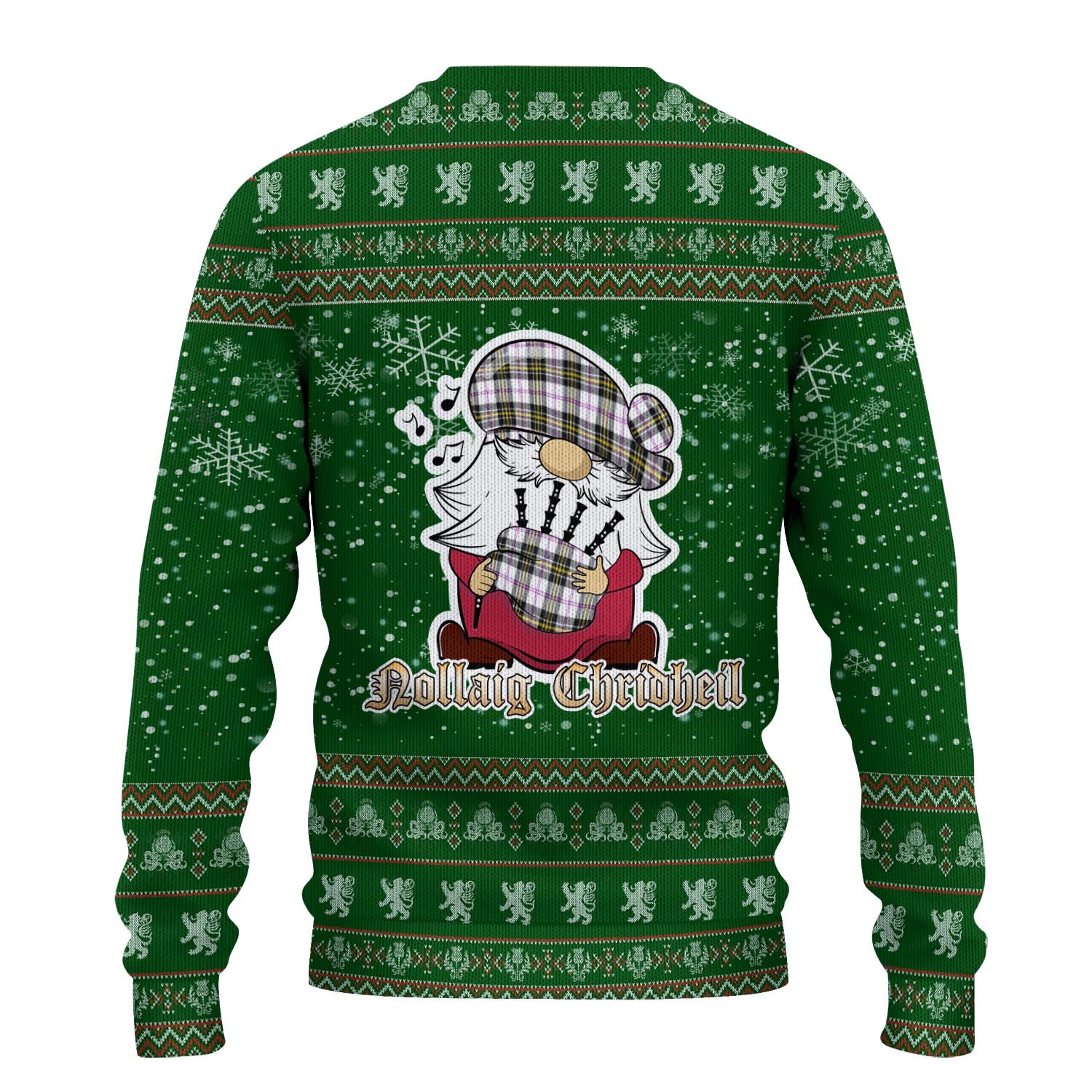 MacPherson Dress Modern Clan Christmas Family Knitted Sweater with Funny Gnome Playing Bagpipes - Tartanvibesclothing