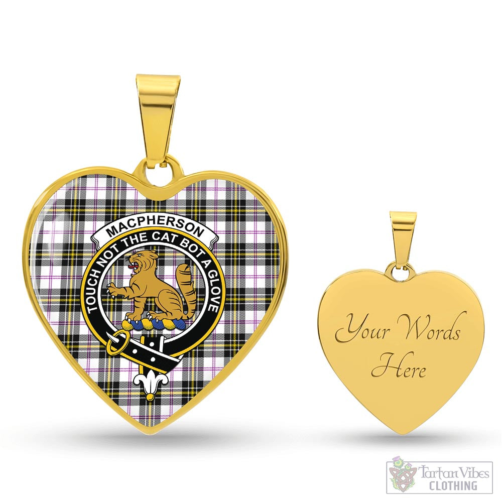 Tartan Vibes Clothing MacPherson Dress Modern Tartan Heart Necklace with Family Crest