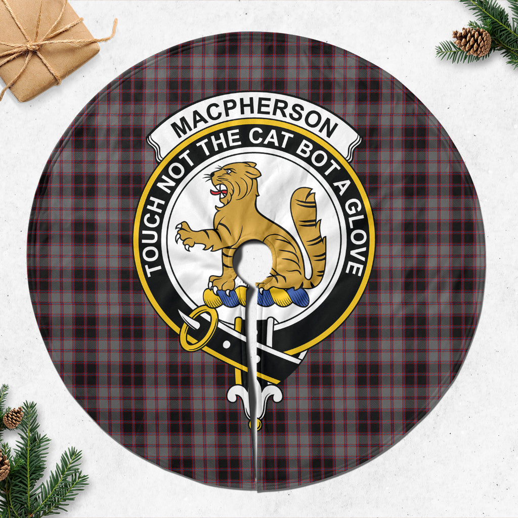 MacPherson Hunting Tartan Christmas Tree Skirt with Family Crest - Tartanvibesclothing