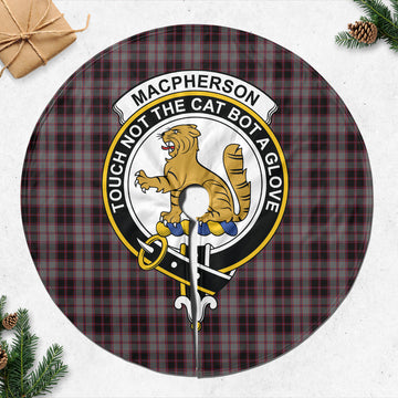 MacPherson Hunting Tartan Christmas Tree Skirt with Family Crest