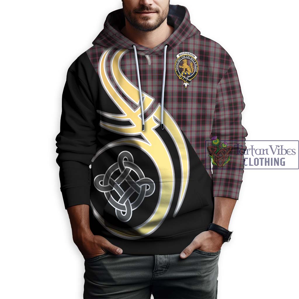 MacPherson Hunting Tartan Hoodie with Family Crest and Celtic Symbol Style Zip Hoodie - Tartan Vibes Clothing