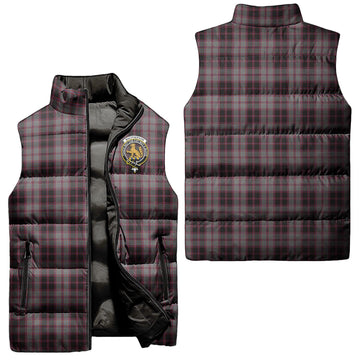 MacPherson Hunting Tartan Sleeveless Puffer Jacket with Family Crest