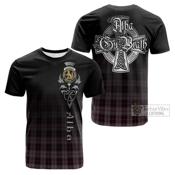 MacPherson Hunting Tartan Cotton T-shirt Featuring Alba Gu Brath Family Crest Celtic Inspired