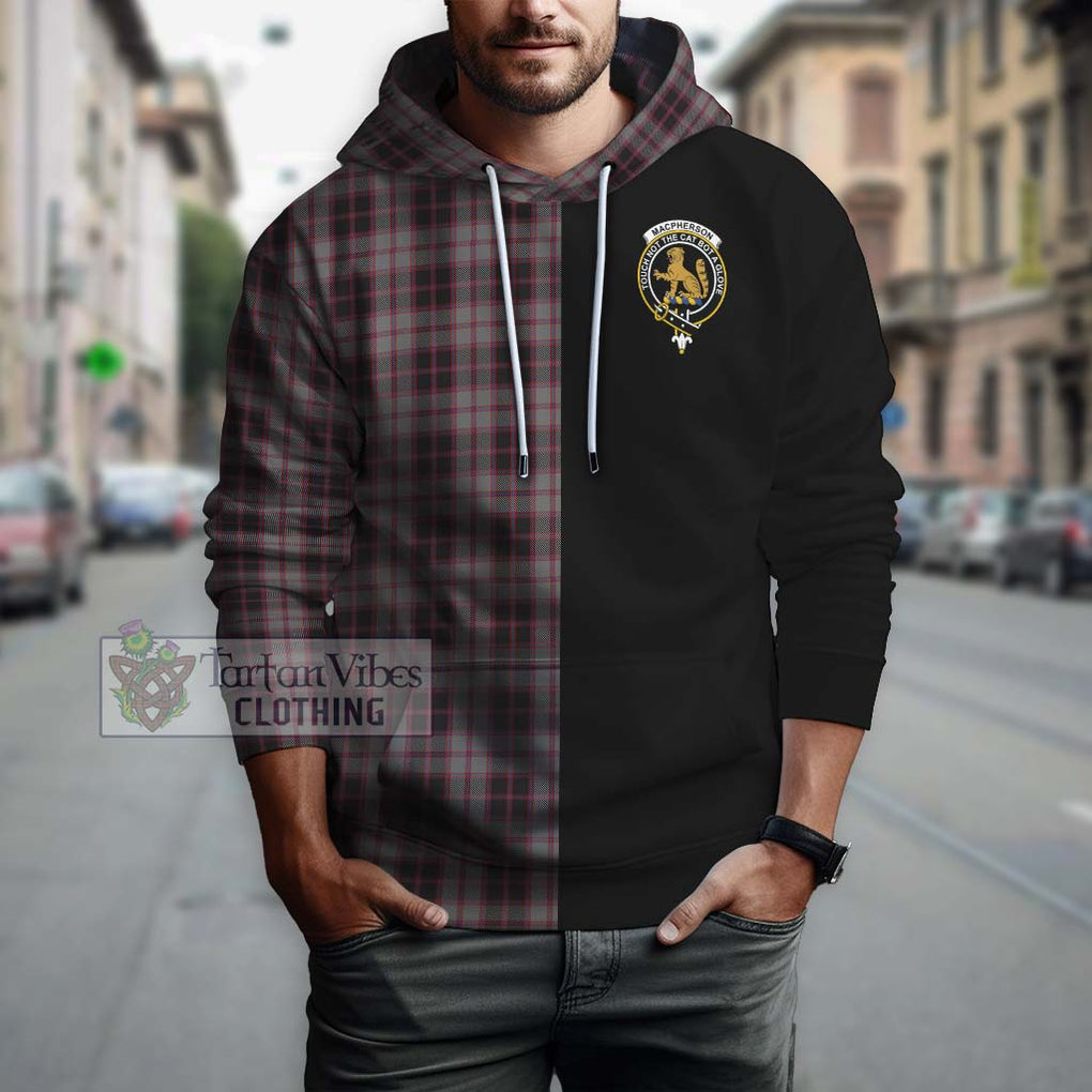 MacPherson Hunting Tartan Hoodie with Family Crest and Half Of Me Style Zip Hoodie - Tartanvibesclothing Shop