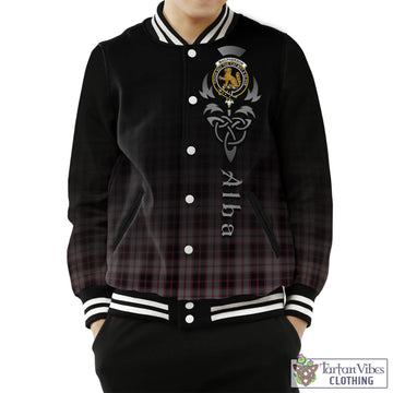 MacPherson Hunting Tartan Baseball Jacket Featuring Alba Gu Brath Family Crest Celtic Inspired