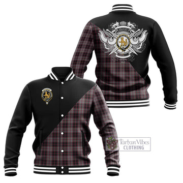 MacPherson Hunting Tartan Baseball Jacket with Family Crest and Military Logo Style